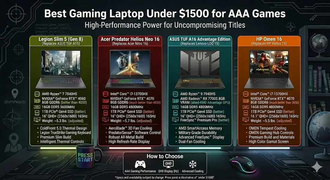 Best Gaming Laptop Under $1500 for AAA Games