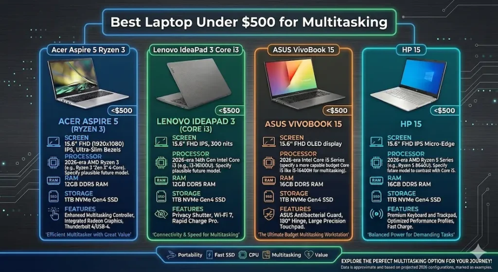 Best Laptop Under $500 for Multitasking