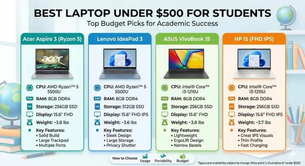 Best Laptop Under $500 for Students