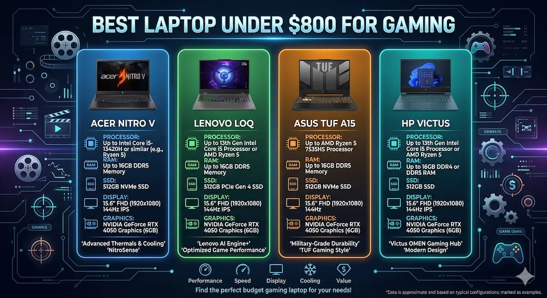 Best Laptop Under $800 for Gaming