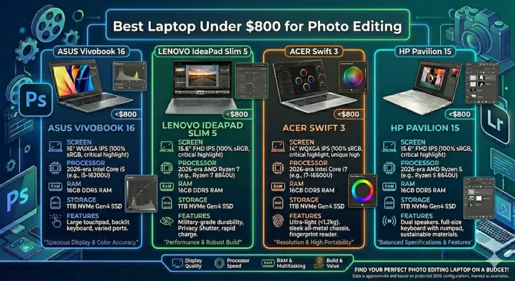 Best Laptop Under $800 for Photo Editing