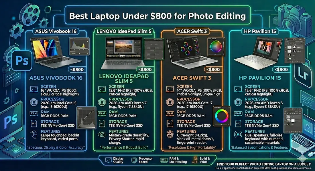 Best Laptop Under $800 for Photo Editing
