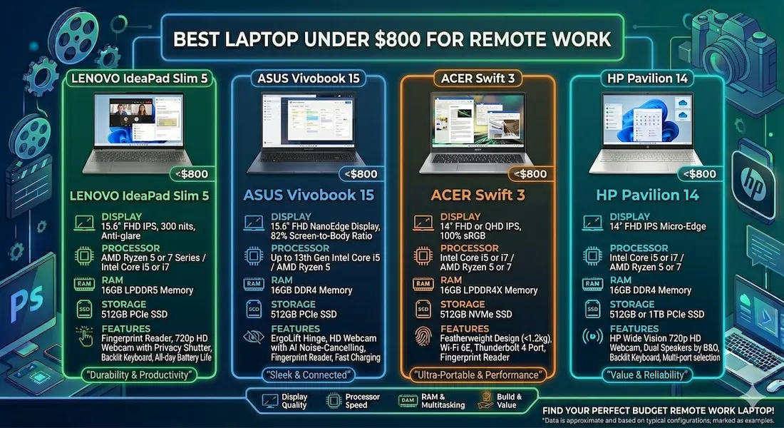 Best Laptop Under $800 for Remote Work