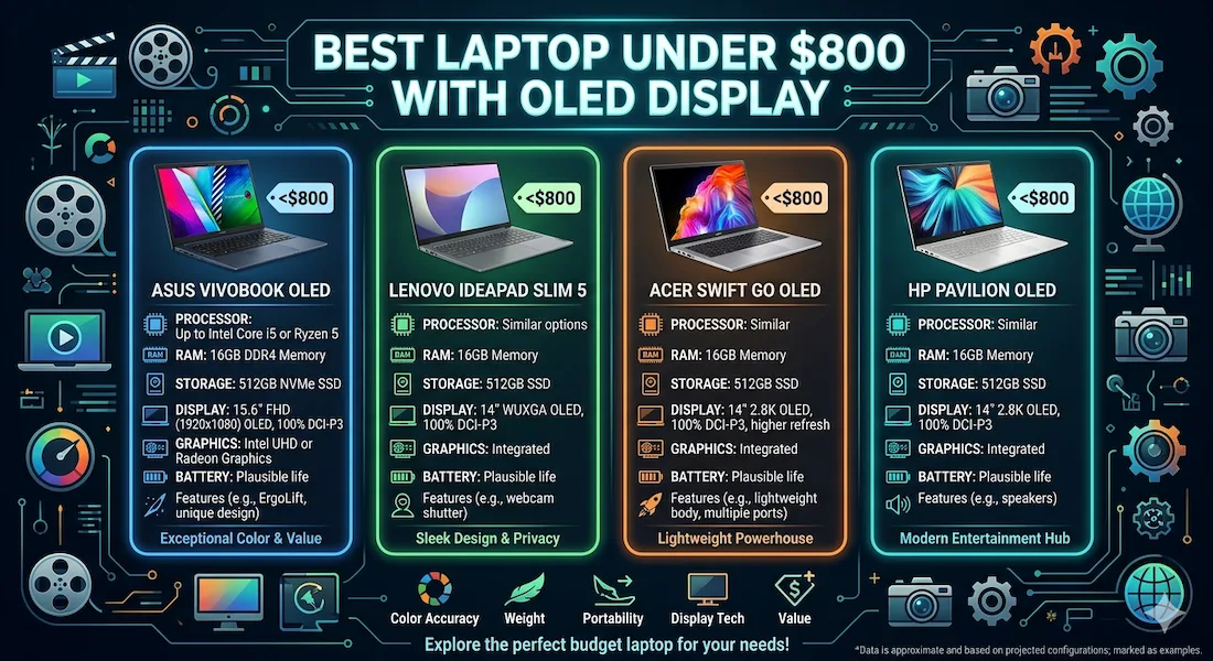 Best Laptop Under $800 with OLED Display