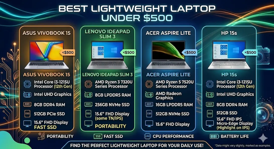 Best Lightweight Laptop Under $500