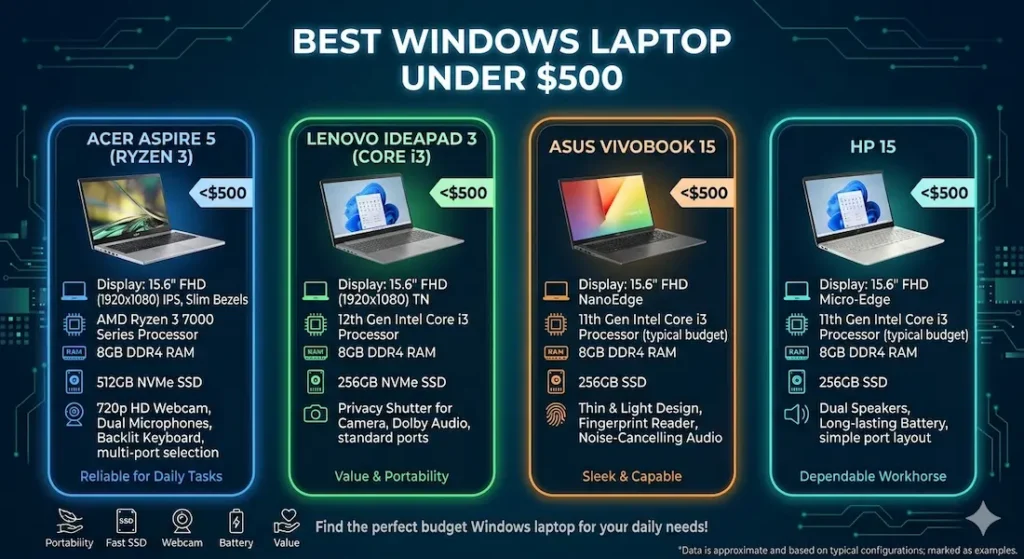 Best Windows Laptop Under $500