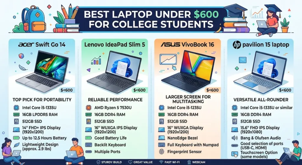 Best Laptop Under $600 for College Students