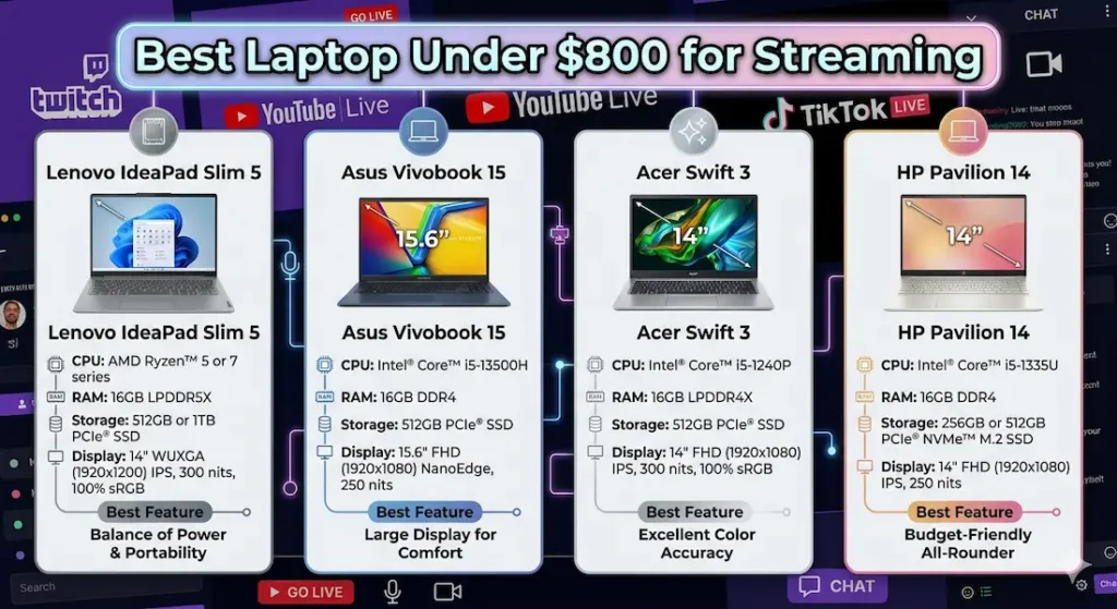 Best Laptop Under $800 for Streaming