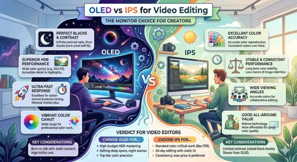 OLED vs IPS for Video Editing