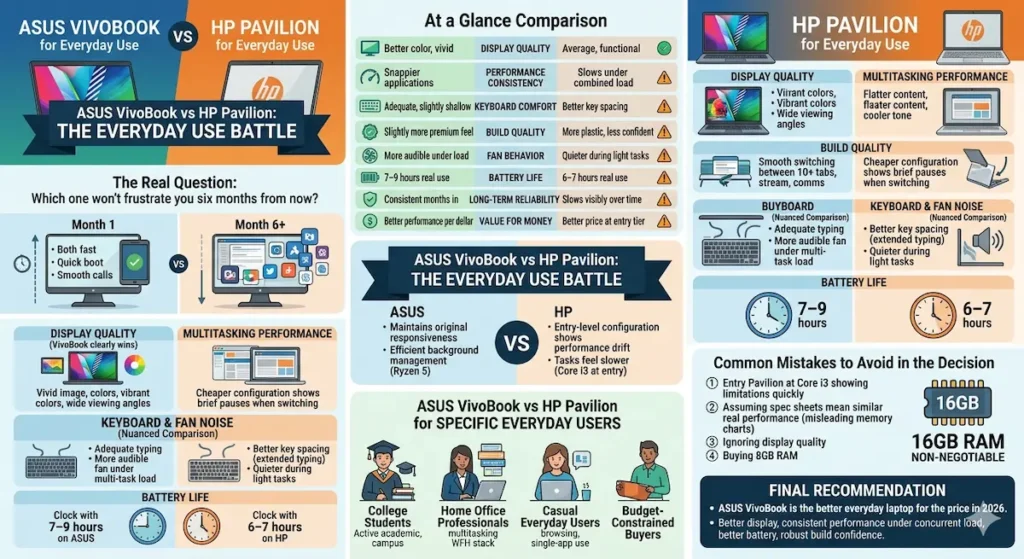 ASUS VivoBook vs HP Pavilion for Everyday Use