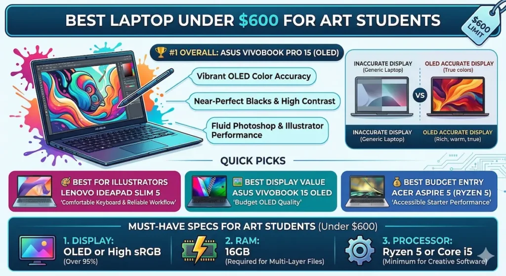 Best Laptop Under $600 for Art Students