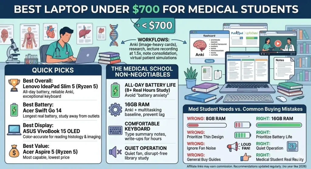 Best Laptop Under $700 for Medical Students